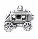 3D Old Time Stagecoach Wagon Charm