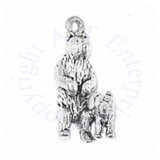 3D Standing Mother Bear And Cub Charm