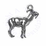 3D Standing Mountain Goat With Goatee And Horns Charm