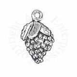 3D Cluster Of Grapes Charm With Leaf Detail
