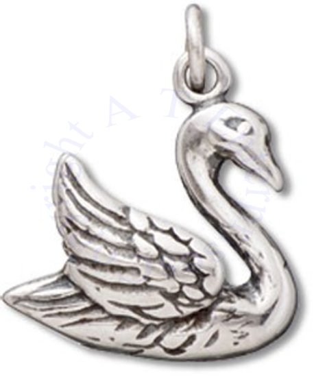 3D Swimming Swan Charm - Click Image to Close