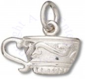 2D Ornate China Coffee Tea Cup Charm