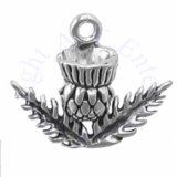 3D Thistle Charm With Prickly Leaves