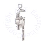 3D Construction Tool Pipe Wrench Charm