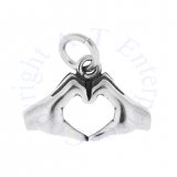 3D Two Hands Making Heart Sign Charm