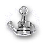3D Small Plant Watering Can With Decorative Strips Charm