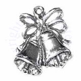 3D Wedding Bells Charm With Cute Bow Accent