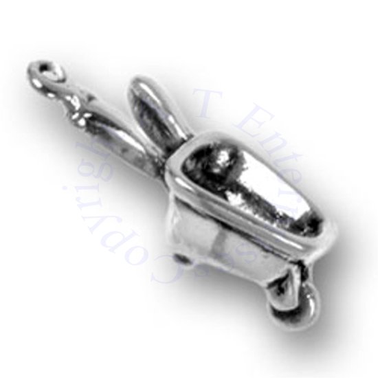3D Standing Wheelbarrow Charm - Click Image to Close