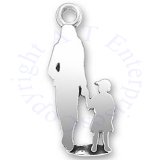Silhoutte Mother Walking Hand In Hand With Child Charm