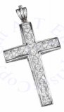 Heavy Large Cubic Zirconia Christian Religious Cross Pendant