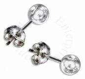 4mm Diameter Round Ball Post Stud Earrings