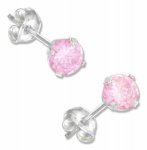 October Birthstone Cubic Zirconia Stud Earrings