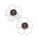 Garnet Flower Post Earrings