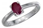 Oval Ruby Solitaire Ring