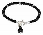 Black Onyx Beads Spacer Beads Drop Toggle Bracelet