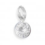 8mm Clear Round Cubic Zirconia Sparkly Charm