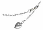 9" 1.5mm Palline Anklet Ankle Bracelet 7mm Puffed Heart Tail