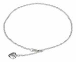 9" 1.5mm Palline Anklet Ankle Bracelet 7mm Puffed Heart Tail