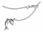 9" 1.5mm Palline Anklet Ankle Bracelet Puffed Dolphin Tail