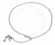 9" 1.5mm Palline Anklet Ankle Bracelet Puffed Dolphin Tail