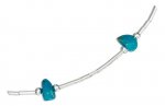 9" Liquid Silver Turquoise Anklet Ankle Bracelet