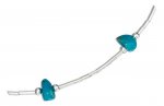 9" Liquid Silver Turquoise Anklet Ankle Bracelet