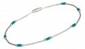 9" Beaded Turquoise Liquid Silver Ankle Bracelet