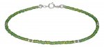 9" Beaded Ankle Bracelet Translucent Green Pony Beads
