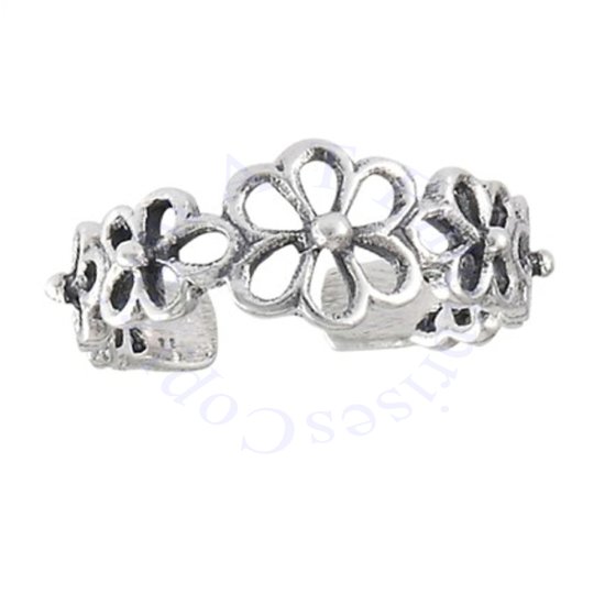 Adjustable Daisy Flowers Toe Ring - Click Image to Close