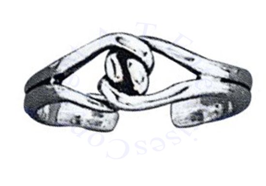 Adjustable Split Shank Love Knot Toe Ring - Click Image to Close