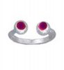 Purple Crystal Ball Ends Bypass Wrap Toe Ring
