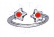 Red Crystal Star Ends Bypass Wrap Toe Ring