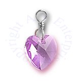Alexandrite Purple June Crystal Heart Birthstone Charm