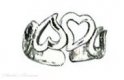 Graduated Wide Band Alternating Open Hearts Love Toe Ring