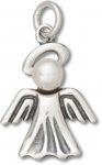 Angel With Pearl Head And Halo Charm