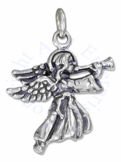 Trumpeting Angel Charm - Click Image to Close