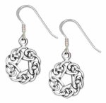 Antiqued 5/8" Round Celtic Knot Design Dangle Earrings