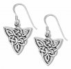Antiqued 5/8" Celtic Trinity Knot Scrolled Designs Dangle Earrin