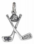 3D Two Golf Clubs And Golf Ball Charm