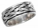 Unisex 8mm Wide Band Celtic Weave Braided Spinner Ring