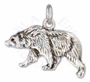 Left Facing Walking Grizzly Bear Charm