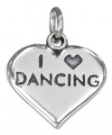 "I Love Dancing" Heart Message Word Charm
