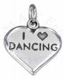 "I Love Dancing" Heart Message Word Charm