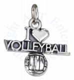 "I Love Volleyball" Volleyball Charm