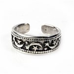 Celestial Antiqued Moon And Stars Adjustable Toe Ring