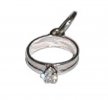 Diamond Colored Cubic Zirconia April Birthstone Wedding Ring Charm