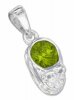 Small August Birthstone Baby Shoe Pendant