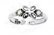 Butterfly With Aurora Borealis Crystals Adjustable Toe Ring