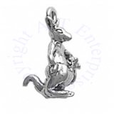 3D Australian Kangaroo Charm With Baby Joey In The Pouch