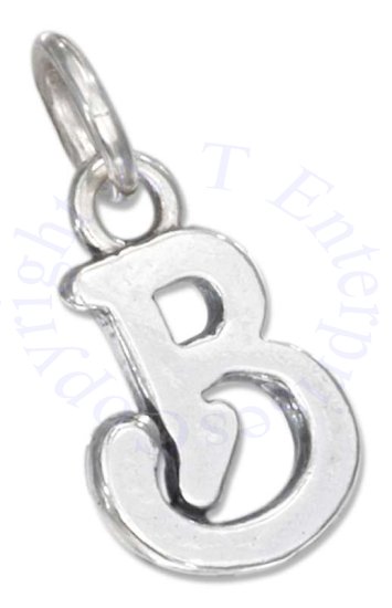 Scrolled Letter B Charm - Click Image to Close